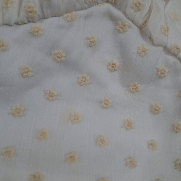 angel bibo swiss dots lace up puff sleeve crop top festival fairy dainty - Picture 7 of 7